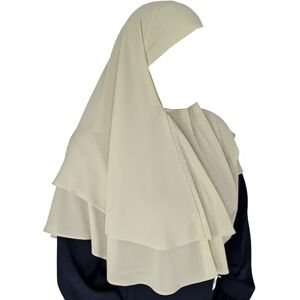 Yaqeen Hijab court en mousseline de soie Khimar 2 couches coupe diamant triangle hijab musulman écharpe une pièce foulard chadors arabie robe de prière islamique châles musulmans, beige, Taille unique - Publicité Yaqeen Hijab court en mousseline de soie Khimar 2 couches coupe diamant triangle hijab musulman écharpe une pièce foulard chadors arabie robe de prière islamique châles musulmans, beige, Taille unique - Publicité