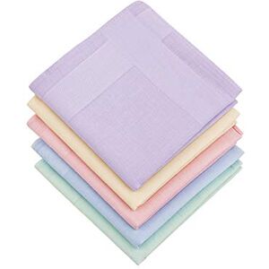 HOULIFE Femme Mouchoirs Tissu Uni en Pur Coton 40 X 40cm pour Usage Quotidien Lot de 5 Pièces,Multicolore,Taille unique - Publicité HOULIFE Femme Mouchoirs Tissu Uni en Pur Coton 40 X 40cm pour Usage Quotidien Lot de 5 Pièces,Multicolore,Taille unique - Publicité