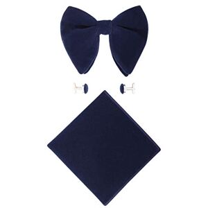 WANYING Homme Velours Surdimensionné Noeud Papillon Pré-nouée Réglable & Mouchoir de Poche & Boutons de Manchettes Ensembles 3 en 1 Uni Bleu foncé - Publicité WANYING Homme Velours Surdimensionné Noeud Papillon Pré-nouée Réglable & Mouchoir de Poche & Boutons de Manchettes Ensembles 3 en 1 Uni Bleu foncé - Publicité