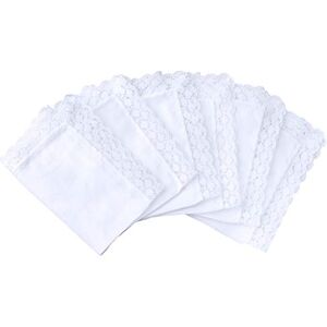 HOULIFE Femme Mouchoirs en 100% Coton 10x10''/25x25cm Dentelle Doux Blanc pour Mariage Lot de 6 Pièces - Publicité HOULIFE Femme Mouchoirs en 100% Coton 10x10''/25x25cm Dentelle Doux Blanc pour Mariage Lot de 6 Pièces - Publicité