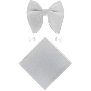 WANYING Homme Velours Surdimensionné Noeud Papillon Pré-nouée Réglable & Mouchoir de Poche & Boutons de Manchettes Ensembles 3 en 1 Uni Gris clair - Publicité WANYING Homme Velours Surdimensionné Noeud Papillon Pré-nouée Réglable & Mouchoir de Poche & Boutons de Manchettes Ensembles 3 en 1 Uni Gris clair - Publicité