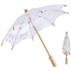 Tissting Tissage Parapluie en Dentelle, Ombrelle Blanc Dame Vintage Élégant, Mariage Parapluie Parasol pour Fête Mariée, Thé Fête Photographie Accessoires Photo Décoration - Publicité Tissting Tissage Parapluie en Dentelle, Ombrelle Blanc Dame Vintage Élégant, Mariage Parapluie Parasol pour Fête Mariée, Thé Fête Photographie Accessoires Photo Décoration - Publicité