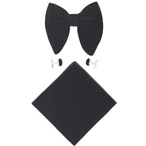 WANYING Homme Velours Surdimensionné Noeud Papillon Pré-nouée Réglable & Mouchoir de Poche & Boutons de Manchettes Ensembles 3 en 1 Uni Noir - Publicité WANYING Homme Velours Surdimensionné Noeud Papillon Pré-nouée Réglable & Mouchoir de Poche & Boutons de Manchettes Ensembles 3 en 1 Uni Noir - Publicité