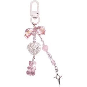 Geavonyg Bear Bowknot Perle Pendant Téléphone Charme Corbelle Sweet Phone Chain Chain Decoration Lanyard Keychain Accessory Pendre Pendre Décoration - Publicité Geavonyg Bear Bowknot Perle Pendant Téléphone Charme Corbelle Sweet Phone Chain Chain Decoration Lanyard Keychain Accessory Pendre Pendre Décoration - Publicité