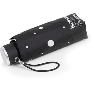 Isotoner Parapluie compact, solide, ultra déperlant, à ouverture manuelle technologie xtra-sec, pois noir/jaune - Publicité Isotoner Parapluie compact, solide, ultra déperlant, à ouverture manuelle technologie xtra-sec, pois noir/jaune - Publicité