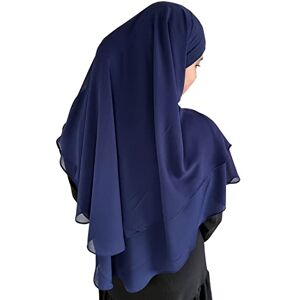 Yaqeen Hijab court en mousseline de soie Khimar 2 couches coupe diamant triangle hijab musulman écharpe une pièce foulard chadors arabie robe de prière islamique châles musulmans, bleu marine, Taille - Publicité Yaqeen Hijab court en mousseline de soie Khimar 2 couches coupe diamant triangle hijab musulman écharpe une pièce foulard chadors arabie robe de prière islamique châles musulmans, bleu marine, Taille - Publicité