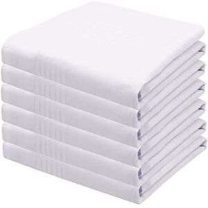 Qtuie Lot de 6 Mouchoirs en Tissu 100% Coton Mouchoirs Homme Blanc Mouchoir de Poche Classiques Mouchoir Tissu pour Hommes Carrés de Poche Hankies pour Mariage Fête Toute Occasion (6Pcs Blanc) - Publicité Qtuie Lot de 6 Mouchoirs en Tissu 100% Coton Mouchoirs Homme Blanc Mouchoir de Poche Classiques Mouchoir Tissu pour Hommes Carrés de Poche Hankies pour Mariage Fête Toute Occasion (6Pcs Blanc) - Publicité