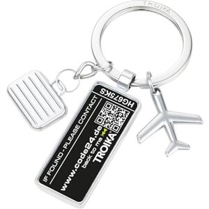 TROIKA Porte Clé Adresse Pendentif Adresse CODE24 3 Charms Avion Valise et Plaque Inclus 2 ans de Service de Découverte Gratuit après enregistrement Métal moulé Chromé Argent, tons argentés, - Publicité TROIKA Porte Clé Adresse Pendentif Adresse CODE24 3 Charms Avion Valise et Plaque Inclus 2 ans de Service de Découverte Gratuit après enregistrement Métal moulé Chromé Argent, tons argentés, - Publicité