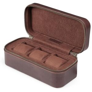 Londo Belmont Boîte à montres en cuir véritable – Élégant étui de protection durable pour le rangement de montres – Organiseur de haute qualité pour hommes et femmes (marron) - Publicité Londo Belmont Boîte à montres en cuir véritable – Élégant étui de protection durable pour le rangement de montres – Organiseur de haute qualité pour hommes et femmes (marron) - Publicité