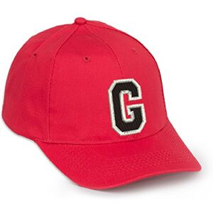 4sold Casual Coton Alphabet A-Z Rouge Casquettes Noir Lettre Snap Retour Chapeau Chapeaux Unisexe Garçons Filles ou Homme Casquette Casquette de Baseball Rouge Chapeau Enfants Cap (Rouge G, Garçon) - Publicité