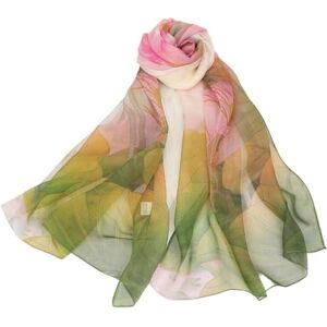 MIATCENRT Écharpe Femmes Châles Et Wraps Lotus Imprimer Femmes Élégant Longue Écharpe En Mousseline De Soie Georgette Bandana Écharpe, Été Plage Crème Solaire Mince Hijab Foulard,Vert,50 * 160Cm - Publicité MIATCENRT Écharpe Femmes Châles Et Wraps Lotus Imprimer Femmes Élégant Longue Écharpe En Mousseline De Soie Georgette Bandana Écharpe, Été Plage Crème Solaire Mince Hijab Foulard,Vert,50 * 160Cm - Publicité
