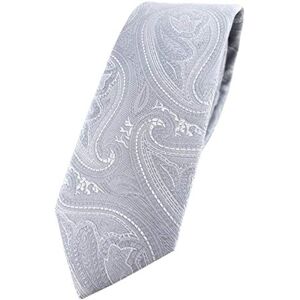 TigerTie Cravate fine design, motif cachemire Binder Tie, gris argenté, gris, argenté, Größe: ca. Länge 150 cm, Breite 6 cm - Publicité TigerTie Cravate fine design, motif cachemire Binder Tie, gris argenté, gris, argenté, Größe: ca. Länge 150 cm, Breite 6 cm - Publicité