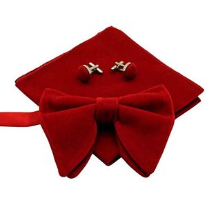 Ecravate Ensemble Noeud Papillon, Pochette et Boutons de Manchette Homme, Velours, Surdimensionné, Uni, 12x11cm et 24x24cm, Rouge Foncé - Publicité Ecravate Ensemble Noeud Papillon, Pochette et Boutons de Manchette Homme, Velours, Surdimensionné, Uni, 12x11cm et 24x24cm, Rouge Foncé - Publicité