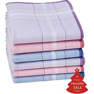 HOULIFE Femme Mouchoirs Tissu en Pur Coton Peigné Motif Rayures Carreaux Classique pour Usage Quotidien Lot de 6/12 Pièces 28x28cm Cadeau de Noël - Publicité HOULIFE Femme Mouchoirs Tissu en Pur Coton Peigné Motif Rayures Carreaux Classique pour Usage Quotidien Lot de 6/12 Pièces 28x28cm Cadeau de Noël - Publicité