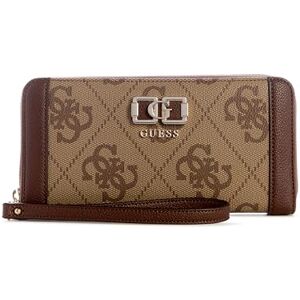Guess Porte-Monnaie Karnilla Logo Large Zip Around Wallet Latte Logo/Brown Marron Clair - Publicité Guess Porte-Monnaie Karnilla Logo Large Zip Around Wallet Latte Logo/Brown Marron Clair - Publicité