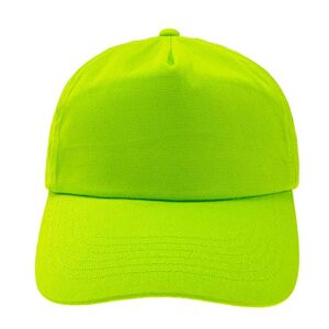 4sold Casquette Unisexe Broderie Coton Baseball Cap GarçOns Filles Snapback Hip Hop Flat Hat Bonnet (Neo Green) - Publicité