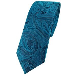 TigerTie Cravate fine design, motif cachemire Binder Tie, Noir pétrole, Größe: ca. Länge 150 cm, Breite 6 cm - Publicité TigerTie Cravate fine design, motif cachemire Binder Tie, Noir pétrole, Größe: ca. Länge 150 cm, Breite 6 cm - Publicité