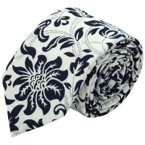 Massiliano Sergio Cravate Liberty homme Coton-Lin. Blanc à grandes fleurs - Publicité Massiliano Sergio Cravate Liberty homme Coton-Lin. Blanc à grandes fleurs - Publicité