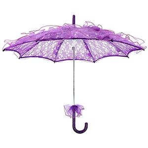 Lazmin Parapluie Coton Dentelle de mariée Parapluie, Dame Femmes Dentelle Parapluie décoration de fête de Mariage Photographie Utiliser(Violet) - Publicité Lazmin Parapluie Coton Dentelle de mariée Parapluie, Dame Femmes Dentelle Parapluie décoration de fête de Mariage Photographie Utiliser(Violet) - Publicité