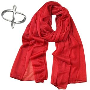 COACOM Sarong en mousseline de soie, Écharpe rétro élégante, Châle pour dames, Écharpe respirante unie rouge - Publicité COACOM Sarong en mousseline de soie, Écharpe rétro élégante, Châle pour dames, Écharpe respirante unie rouge - Publicité