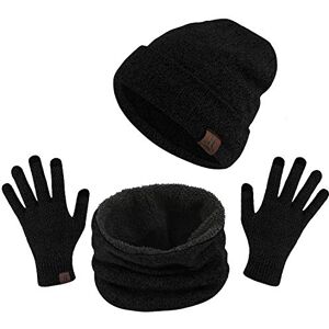 TAGVO Tricotés Ensemble d'hiver Bonnet écharpe Gants d'écran Tactile 3 en 1, Doublure Molleton Doux Bonnet tricoté Chaud Cache-Cou Extensible Gants tactiles à 3 Doigts pour Homme Femme - Publicité TAGVO Tricotés Ensemble d'hiver Bonnet écharpe Gants d'écran Tactile 3 en 1, Doublure Molleton Doux Bonnet tricoté Chaud Cache-Cou Extensible Gants tactiles à 3 Doigts pour Homme Femme - Publicité