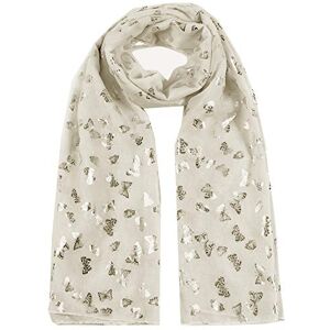 World of Shawls Grande écharpe/sarong/châle pour femme avec imprimé papillon, Papillon crème à paillettes., - Publicité World of Shawls Grande écharpe/sarong/châle pour femme avec imprimé papillon, Papillon crème à paillettes., - Publicité