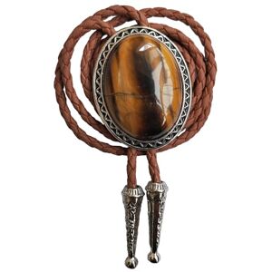 Himongoo Cravate Bolo en Pierre Précieuse Naturelle Cravate de Mariage en Cuir Marron pour Homme Femme Cravate Bolo de Style Western, M - Publicité Himongoo Cravate Bolo en Pierre Précieuse Naturelle Cravate de Mariage en Cuir Marron pour Homme Femme Cravate Bolo de Style Western, M - Publicité