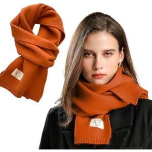 Xifrika Écharpe Femme en Tricot Doux sans Franges – Couleur Orange – Élégante, Chaude et Confortable – Châle d’Hiver Taille 160x20 cm - Publicité Xifrika Écharpe Femme en Tricot Doux sans Franges – Couleur Orange – Élégante, Chaude et Confortable – Châle d’Hiver Taille 160x20 cm - Publicité