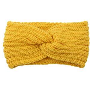 Serre-tête chaud en tricot extensible doux pour femme Serre-tête d'hiver en métal (1-jaune, taille unique) - Publicité