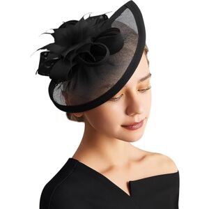 DRESHOW Fascinator Chapeaux Tea Party Chapeau Vintage Pilulier Chapeau Bandeau Cocktail Chapeaux pour Filles et Femmes - Publicité DRESHOW Fascinator Chapeaux Tea Party Chapeau Vintage Pilulier Chapeau Bandeau Cocktail Chapeaux pour Filles et Femmes - Publicité