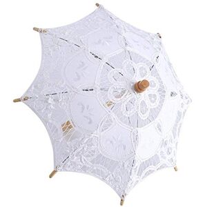Zouminyy Parapluie de Dentelle de Mariage de Dame, parapluies de Soleil de Parasol fête de mariée Photo prenant la décoration, Costume de Dame de Photo de décoration(Small-Blanc) - Publicité Zouminyy Parapluie de Dentelle de Mariage de Dame, parapluies de Soleil de Parasol fête de mariée Photo prenant la décoration, Costume de Dame de Photo de décoration(Small-Blanc) - Publicité