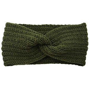 Bandeau d'hiver en tricot doux et extensible pour femme Bandeau épais pour cheveux épais (vert militaire #2, taille unique) - Publicité