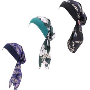 Qovelly Lot de 3 Foulards Chimio pré-noués pour Femme (Style 6 Long), Taille Unique - Publicité Qovelly Lot de 3 Foulards Chimio pré-noués pour Femme (Style 6 Long), Taille Unique - Publicité