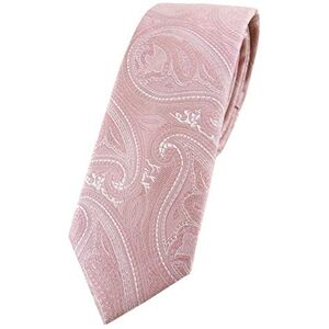 TigerTie Cravate fine design, motif cachemire Binder Tie, rose, vieux rose, argenté, Größe: ca. Länge 150 cm, Breite 6 cm - Publicité TigerTie Cravate fine design, motif cachemire Binder Tie, rose, vieux rose, argenté, Größe: ca. Länge 150 cm, Breite 6 cm - Publicité