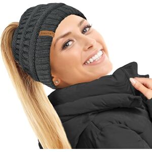 TOSKATOK® Dames Femmes Bonnet Queue de Cheval Plaine Chignon décoiffé Hiver Beanie Chapeau Cap Serre-tête-Taille Unique-Charbon - Publicité TOSKATOK® Dames Femmes Bonnet Queue de Cheval Plaine Chignon décoiffé Hiver Beanie Chapeau Cap Serre-tête-Taille Unique-Charbon - Publicité