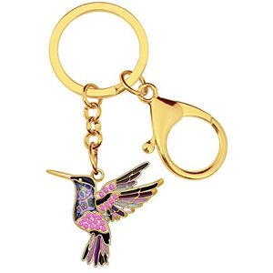 WEVENI Émail Alliage Cristal Colibri Porte-clés Oiseaux Charms pour les Femme Filles Sac Portefeuille de Voiture (Violet) - Publicité WEVENI Émail Alliage Cristal Colibri Porte-clés Oiseaux Charms pour les Femme Filles Sac Portefeuille de Voiture (Violet) - Publicité
