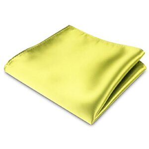 Greenlans Mouchoir de poche carré en satin uni pour homme pour fête de mariage, jaune, Taille unique - Publicité Greenlans Mouchoir de poche carré en satin uni pour homme pour fête de mariage, jaune, Taille unique - Publicité