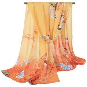MIATCENRT Écharpe Femmes Châles Et Wraps Belles Pies Femmes Élégant Classique En Mousseline De Soie Foulard Bandana Écharpe, Été Plage Crème Solaire Doux Mince Hijab Foulard,Jaune,50 * 160Cm - Publicité MIATCENRT Écharpe Femmes Châles Et Wraps Belles Pies Femmes Élégant Classique En Mousseline De Soie Foulard Bandana Écharpe, Été Plage Crème Solaire Doux Mince Hijab Foulard,Jaune,50 * 160Cm - Publicité