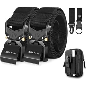 Leskyair 2 Pièces Ceinture Tactique pour Hommes, Ceinture Militaire de Travail avec Boucle à Dégagement Rapide en Métal, Cadeau avec Pochette Tactique et Crochet - Publicité Leskyair 2 Pièces Ceinture Tactique pour Hommes, Ceinture Militaire de Travail avec Boucle à Dégagement Rapide en Métal, Cadeau avec Pochette Tactique et Crochet - Publicité