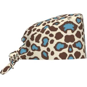 ZQYTGFDC Bonnet de travail à imprimé léopard bleu avec bandeau absorbant pour homme et femme, chapeau de nettoyage réglable, bonnets chirurgicaux pour infirmières, Imprimé léopard bleu., Taille unique - Publicité ZQYTGFDC Bonnet de travail à imprimé léopard bleu avec bandeau absorbant pour homme et femme, chapeau de nettoyage réglable, bonnets chirurgicaux pour infirmières, Imprimé léopard bleu., Taille unique - Publicité
