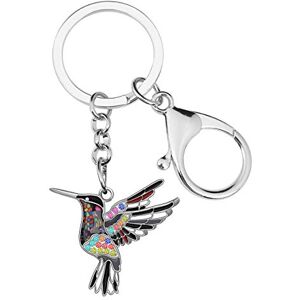 WEVENI Émail Alliage Cristal Colibri Porte-clés Oiseaux Charms pour les Femme Filles Sac Portefeuille de Voiture (Noir) - Publicité WEVENI Émail Alliage Cristal Colibri Porte-clés Oiseaux Charms pour les Femme Filles Sac Portefeuille de Voiture (Noir) - Publicité
