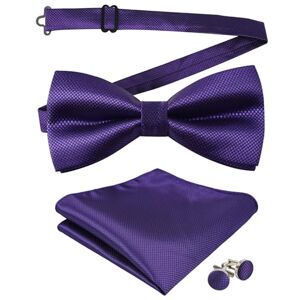Alizeal Lot de Mouchoir, Nœud Papillon et Boutons de Manchette pour Homme-Violet Foncé - Publicité Alizeal Lot de Mouchoir, Nœud Papillon et Boutons de Manchette pour Homme-Violet Foncé - Publicité