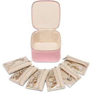 LTYKNGH Pochette Bijoux Boîte à bijoux de voyage portable en cuir PU avec 6/12 petites pochettes et grande capacité rangement(Pink-S) - Publicité LTYKNGH Pochette Bijoux Boîte à bijoux de voyage portable en cuir PU avec 6/12 petites pochettes et grande capacité rangement(Pink-S) - Publicité