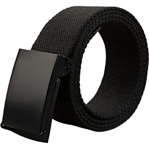 Generic Ceinture pour hommes large couleur pure tissu simple femmes sangle de taille pour usage quotidien, Noir , 120 cm - Publicité