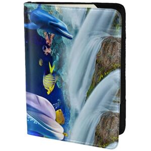 HKHLHLH Dauphin Printing Étui pour passeport de 14 cm avec organiseur de cartes de crédit pour voyage, Noir , Taille unique - Publicité HKHLHLH Dauphin Printing Étui pour passeport de 14 cm avec organiseur de cartes de crédit pour voyage, Noir , Taille unique - Publicité