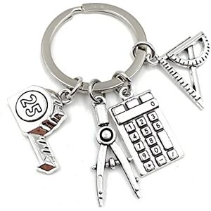 Onwomania Compas de mathématiques Équerre Mètre ruban calculatrice Porte-clés en métal Porte-bonheur Dans une boîte cadeau en aluminium Idéal pour offrir, argenté, taille unique - Publicité Onwomania Compas de mathématiques Équerre Mètre ruban calculatrice Porte-clés en métal Porte-bonheur Dans une boîte cadeau en aluminium Idéal pour offrir, argenté, taille unique - Publicité