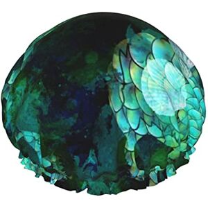 Ahdyr Bonnet de douche coquillages têtes de mort écailles de sirène verte pour femme, Double chapeau de douche imperméable grand conçu pour tous les cheveux - Publicité Ahdyr Bonnet de douche coquillages têtes de mort écailles de sirène verte pour femme, Double chapeau de douche imperméable grand conçu pour tous les cheveux - Publicité