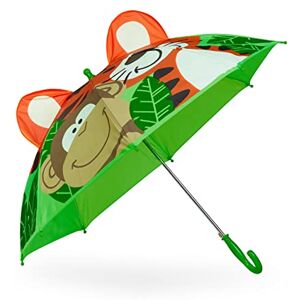 Relaxdays Parapluie Enfant, Singe et Tigre, Protection Anti-Pluie, diamètre 78 cm, poignée Canne, Plusieurs Couleurs - Publicité Relaxdays Parapluie Enfant, Singe et Tigre, Protection Anti-Pluie, diamètre 78 cm, poignée Canne, Plusieurs Couleurs - Publicité