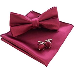 JEMYGINS Noeud Papillon Homme Rouge Vineux en Soie Réglable Couleur Unie Plusieurs Couleurs Disponibles de Mariage et Boutons de Manchette et Carré de poche Ensemble Compris Boîte(7) - Publicité JEMYGINS Noeud Papillon Homme Rouge Vineux en Soie Réglable Couleur Unie Plusieurs Couleurs Disponibles de Mariage et Boutons de Manchette et Carré de poche Ensemble Compris Boîte(7) - Publicité