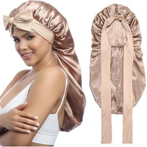 Coubeau Long Bonnet Satin Cheveux Nuit pour Femmes Bonnet élastique pour Soin Cheveux bouclés Large Bande élastique et Tissu Soyeux pour protéger Vos Boucles Pendant la Nuit - Publicité Coubeau Long Bonnet Satin Cheveux Nuit pour Femmes Bonnet élastique pour Soin Cheveux bouclés Large Bande élastique et Tissu Soyeux pour protéger Vos Boucles Pendant la Nuit - Publicité